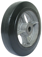 H Cast Iron Center Moldon Rubber Wheel